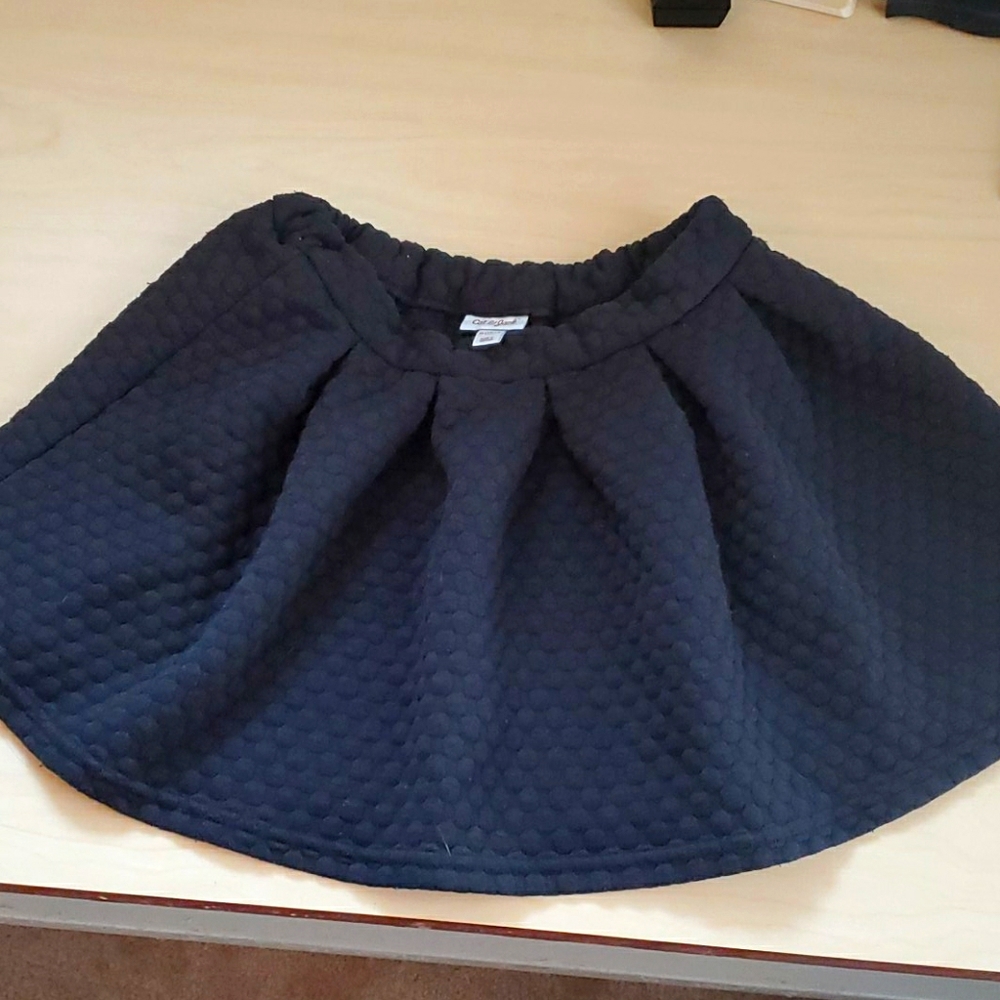 Pleated Jacquard Knit Dot Texture Skirt